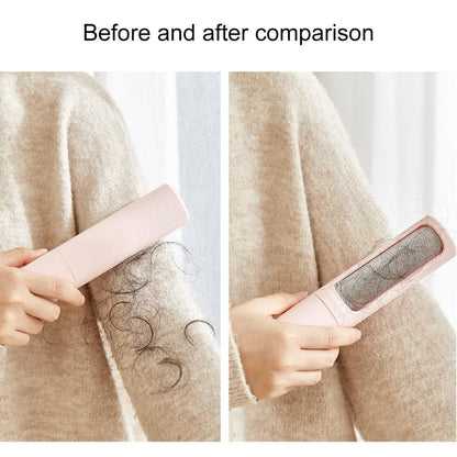 2-in-1 Reusable Pet Hair Remover Brush and Lint Roller for Effective Fur and Dust Removal from Clothes - Self-Cleaning and Portable