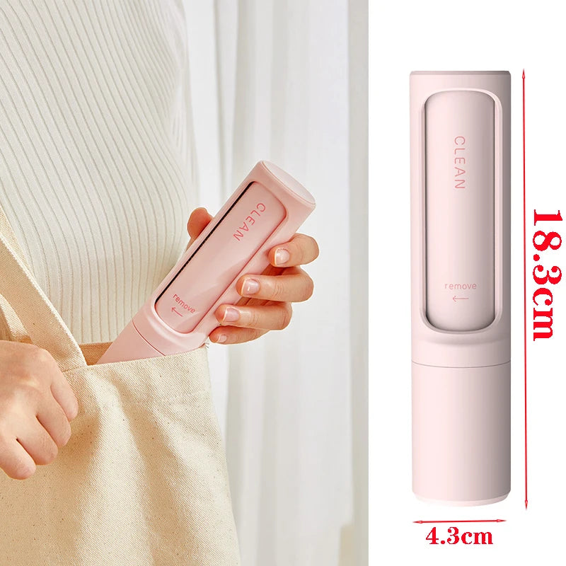 2-in-1 Reusable Pet Hair Remover Brush and Lint Roller for Effective Fur and Dust Removal from Clothes - Self-Cleaning and Portable