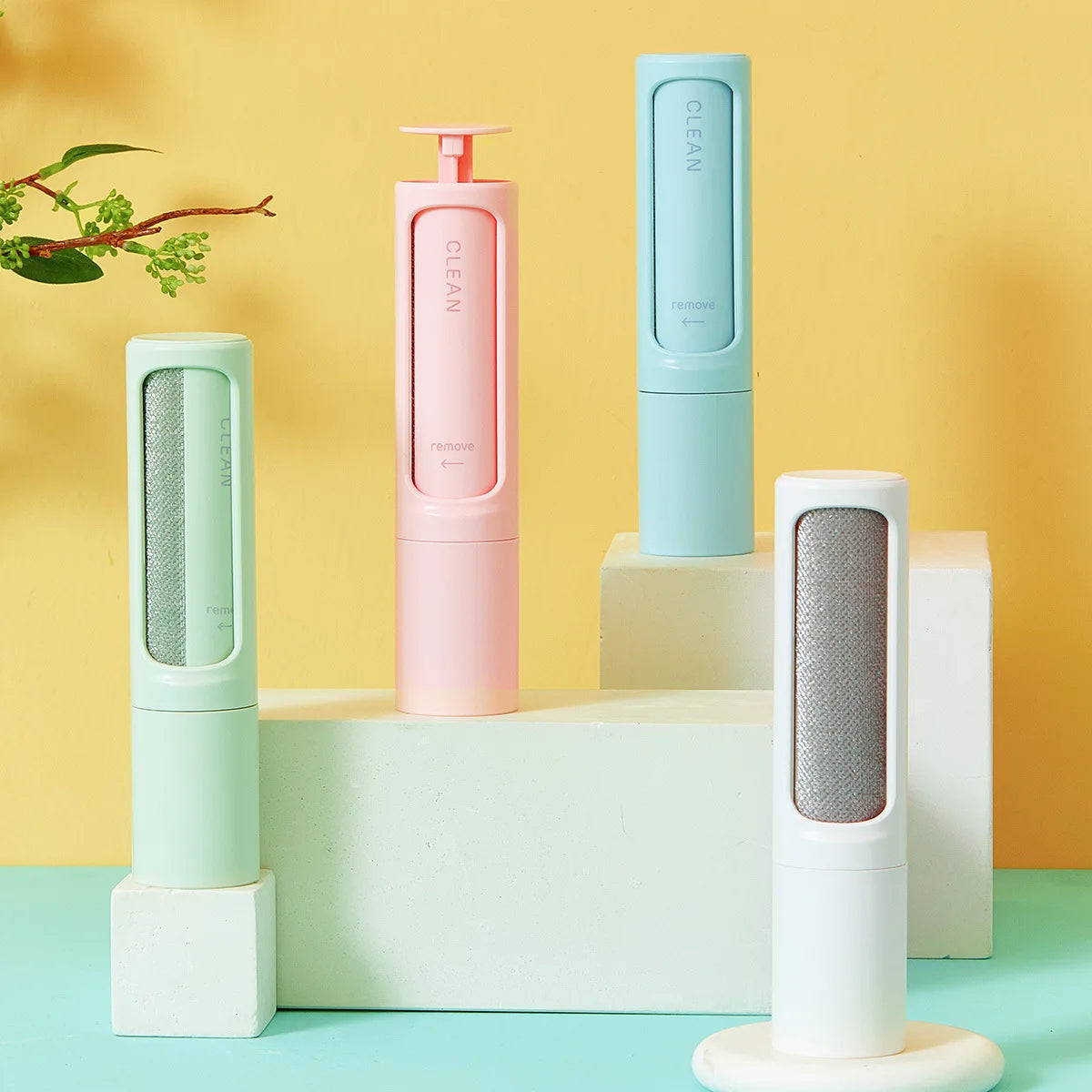 2-in-1 Reusable Pet Hair Remover Brush and Lint Roller for Effective Fur and Dust Removal from Clothes - Self-Cleaning and Portable
